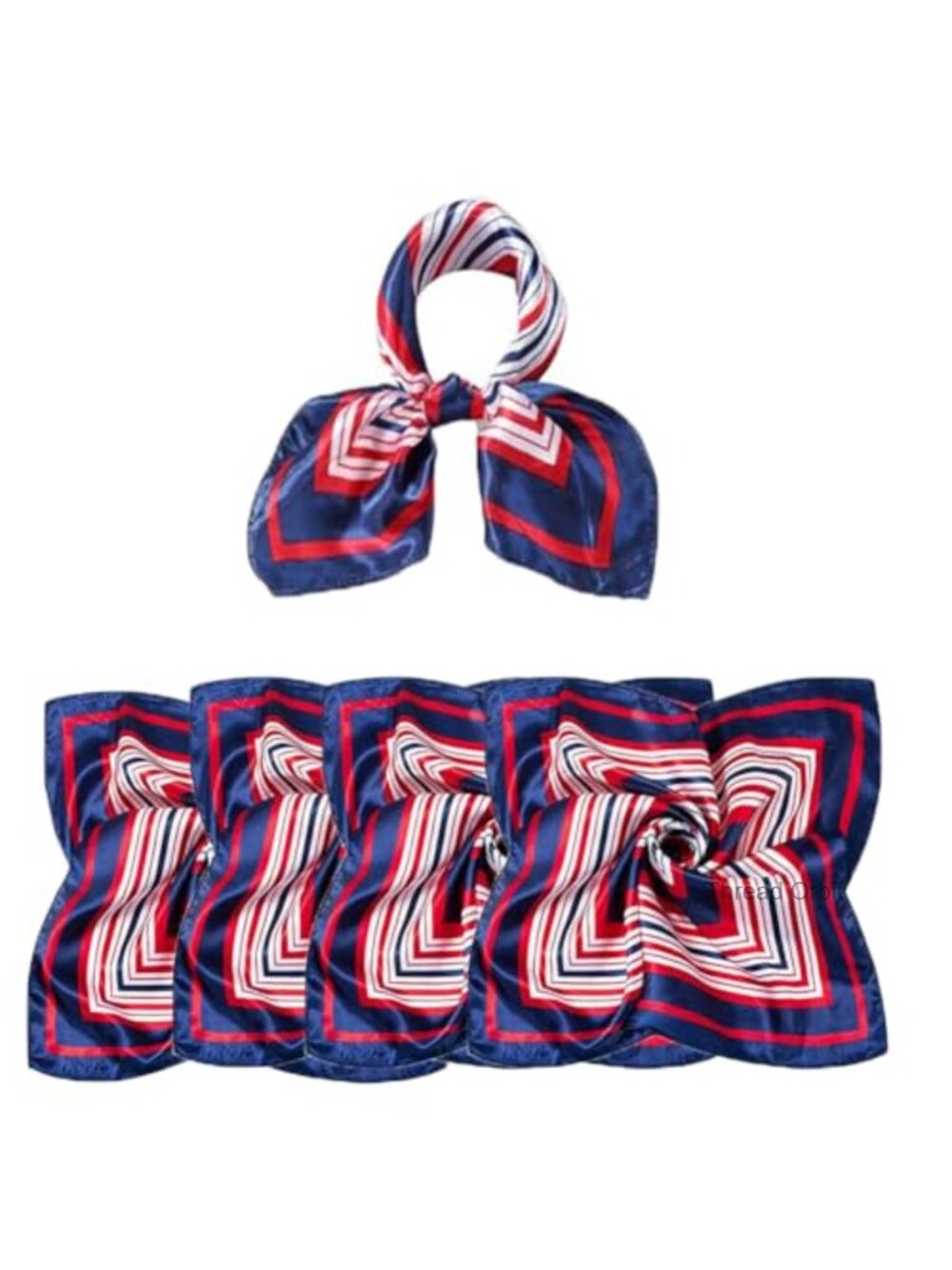 4pc Silk Satin Sailor Scarf Set Flight Attendant Square Neckerchief